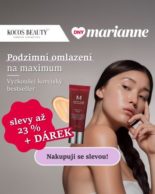 Dny Marianne jsou zpět! 🎉 Na e-shopu KOCOS Beauty teď ulovíš až -23 % na svou oblíbenou korejskou krásu. ✨ Podzim může...