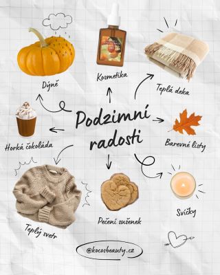 Podzimní radosti, které byste měli stihnout: 🧶 Teplý svetr a měkká deka 🎃 Dýně a dobroty z ní 💆‍♀️ Wellness pro svou pleť...
